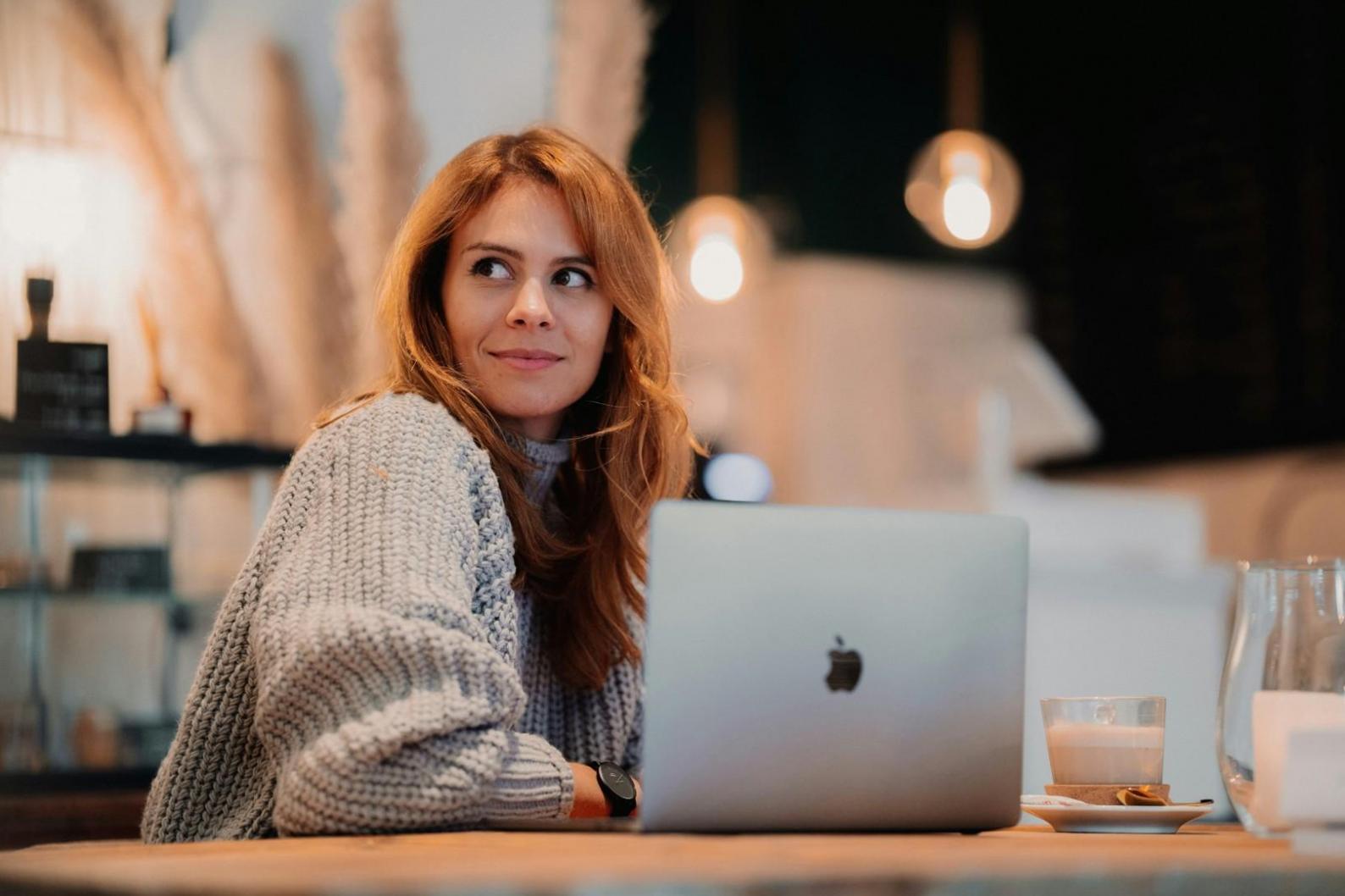 Student working through technical setup on laptop